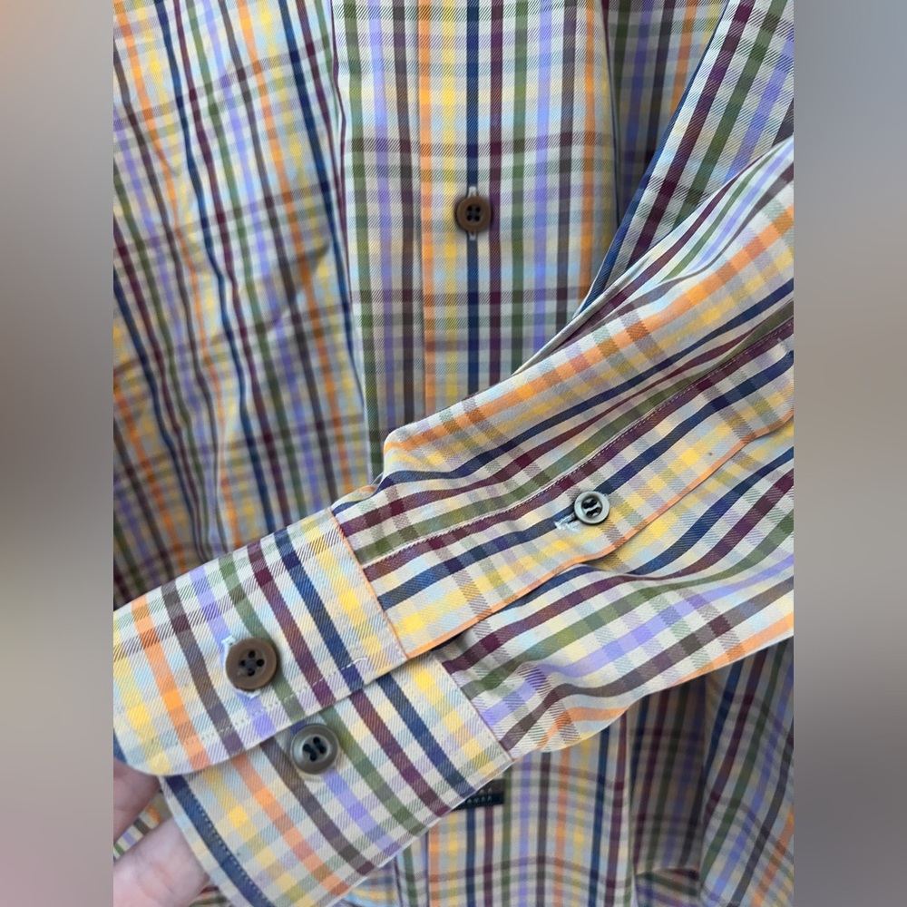 Robert Talbott Multicolor Plaid Button-Down Shirt - image 5